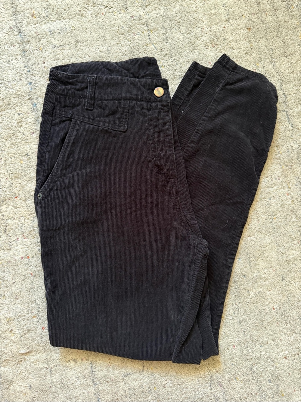 Poetry Black Corduroy Tapered-leg trousers